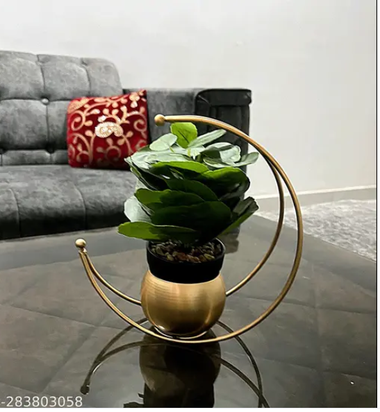 Attractive Flower vase | Decorative flower vases for home | Metal Urli Flower Vase | Home decor flower pot with crescent moon shape | Flower Vase |