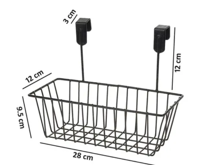 DEALMART Metal Cabinet Door Organizer for Kitchen, Under Shelf Over Door Kitchen Cabinet Storage Basket Rack Holder Hanging Organiser, Bathroom Rack,