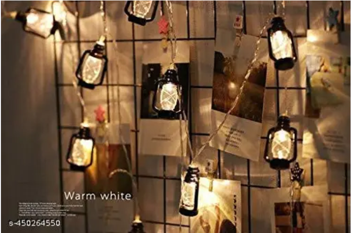 Black Lantern Fairy Lights for home decoration and festivals