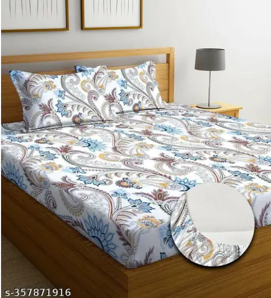 luxurious bedsheet with 2 pillow covers (king size)