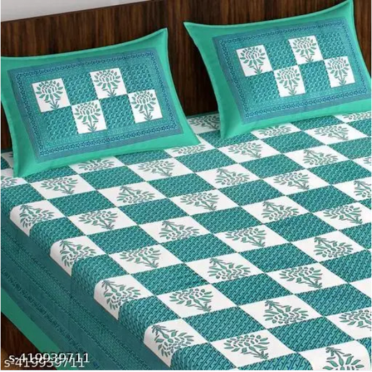 Bedsheet with 2 pillow covers (King size)