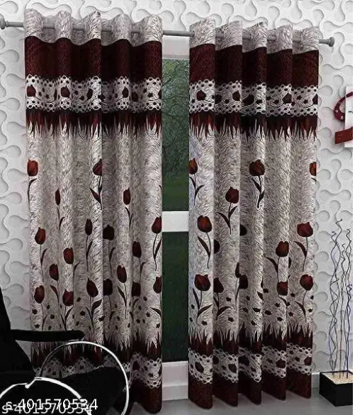 Rose Panal Door Curtains 7feet (pack of 2)