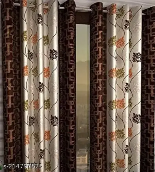 printed door curtain of 2piece 4x7 feet