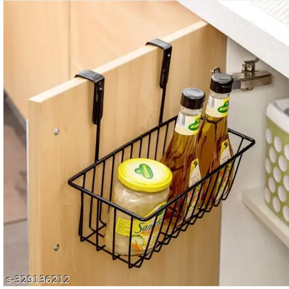 DEALMART Metal Cabinet Door Organizer for Kitchen, Under Shelf Over Door Kitchen Cabinet Storage Basket Rack Holder Hanging Organiser, Bathroom Rack,