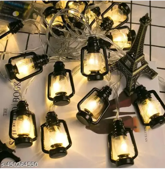 Black Lantern Fairy Lights for home decoration and festivals