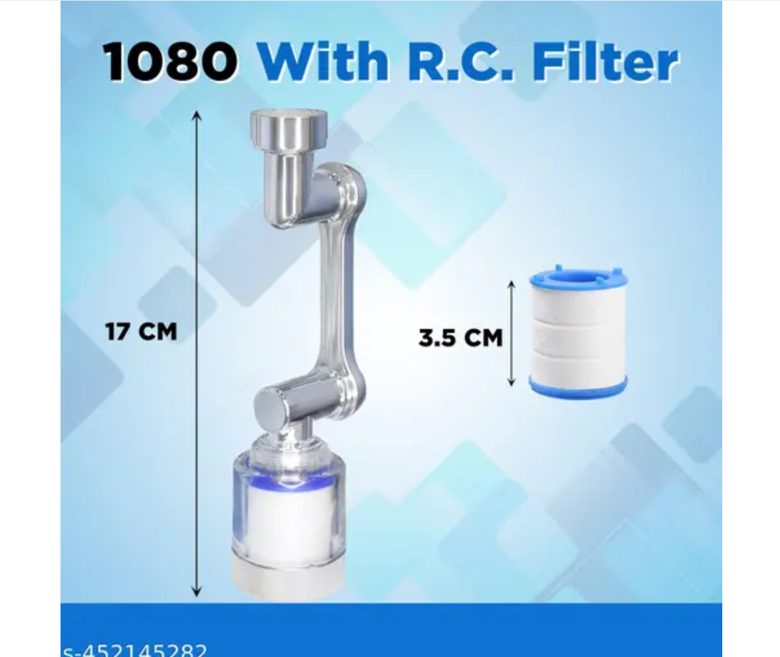 rotatable tap water filter with replaceable cartridge Sink Faucet Extender,Foldable Splash Filter Faucet Aerator, Kitchen/Bathroom Sink Adapter Attachment for Gargle, Tap Shower