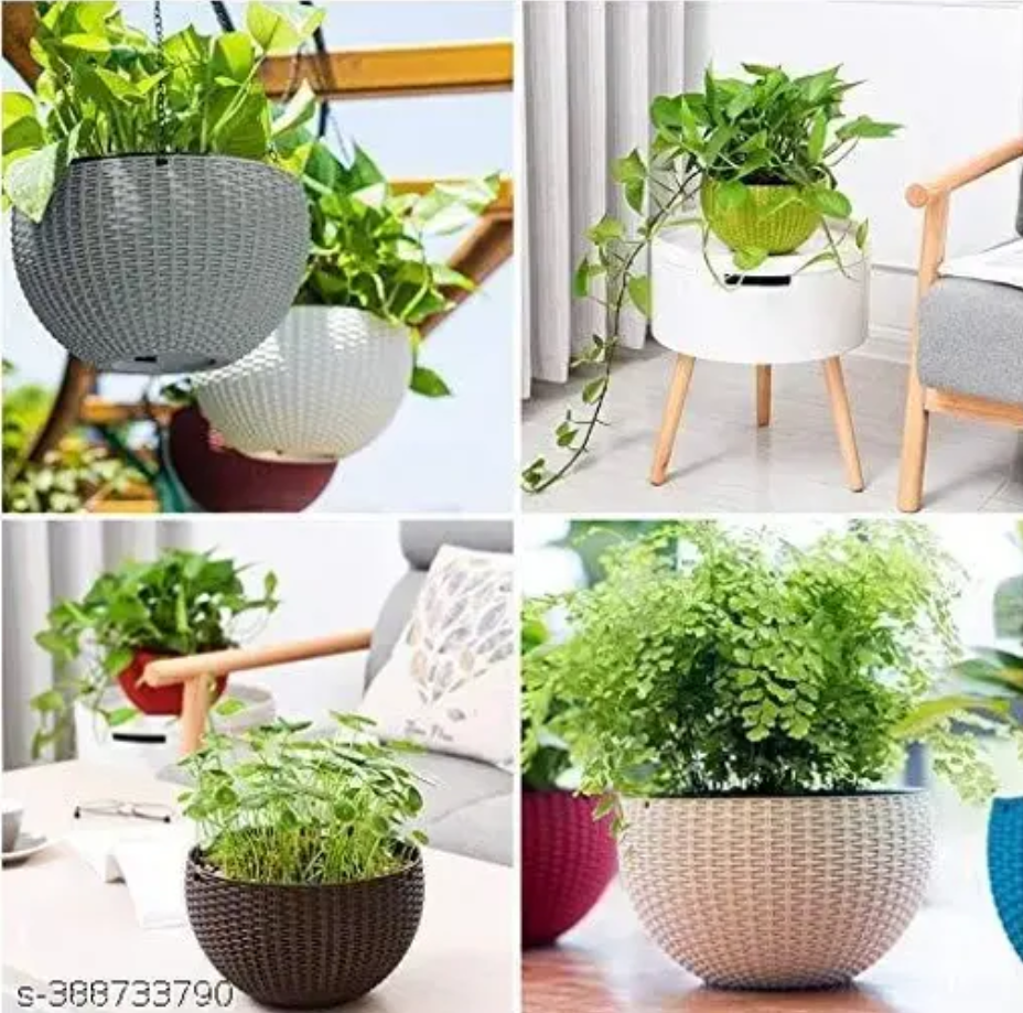 Hanging Planter & Pot - 6.5 Inches Premium Quality with 5 hanging chains